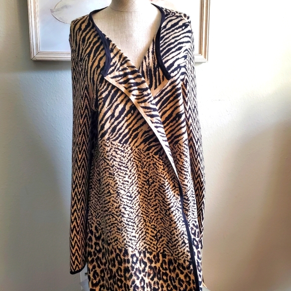 Easywear  by chico's, Animal's Print Cardigan Size 3 - Picture 1 of 12
